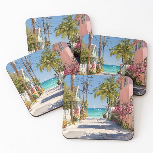 Item preview, Key Largo Tropical Street with Ocean View designed and sold by daila70.