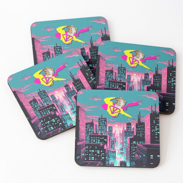 Item preview, Vaporwave Man OC in vibrant skyscape pixel art designed and sold by SamiVaporStudio.