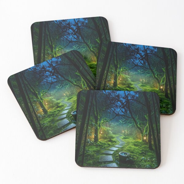 Item preview, Mystical Glowing Moss Path At Night designed and sold by Vista Atelier.