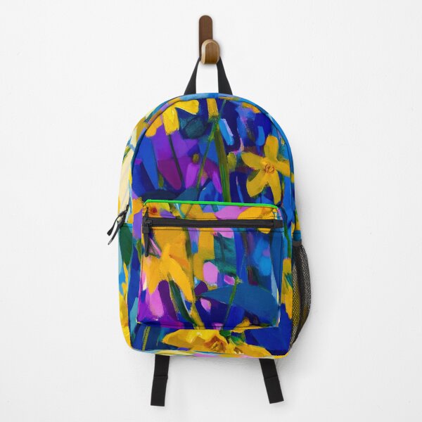 Item preview, Vibrant Spring Forsythia Abstract on Blue designed and sold by MaisonMaroMara.