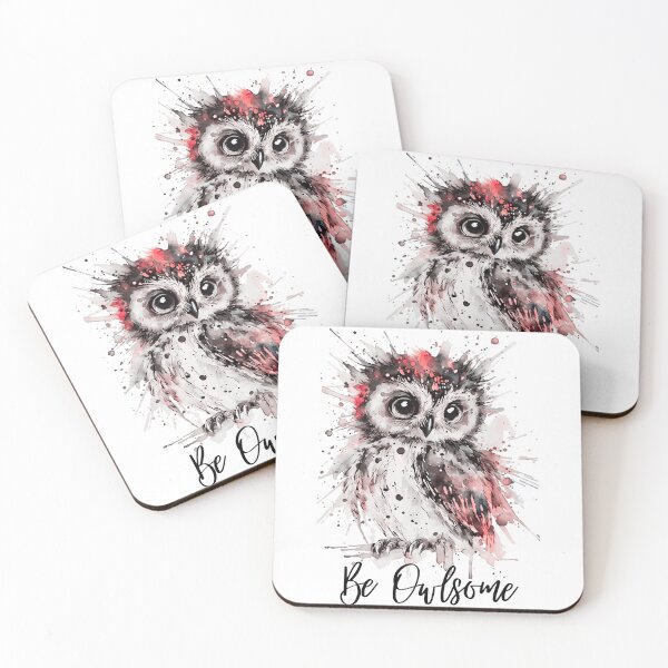 Item preview, Cute Watercolor Owl – Artistic Splash Owl Illustration, Modern Wildlife Bird Art designed and sold by ArcticFoxStudio.