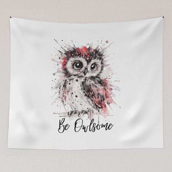Item preview, Cute Watercolor Owl – Artistic Splash Owl Illustration, Modern Wildlife Bird Art designed and sold by ArcticFoxStudio.
