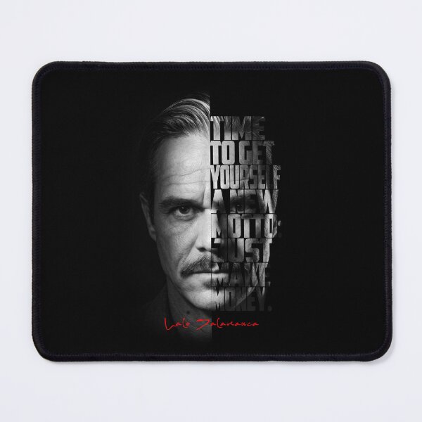 Item preview, Lalo Salamanca Black and White Typography Portrait – Split Face Villain Poster designed and sold by Enea Kelo.