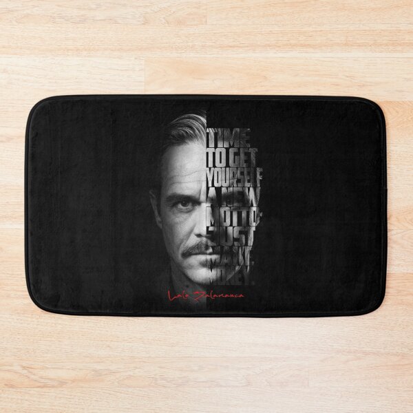 Item preview, Lalo Salamanca Black and White Typography Portrait – Split Face Villain Poster designed and sold by Enea Kelo.