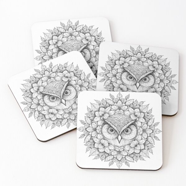 Item preview, Floral Mandala Art owl – Intricate Flower Mandala Design designed and sold by Anime9122.