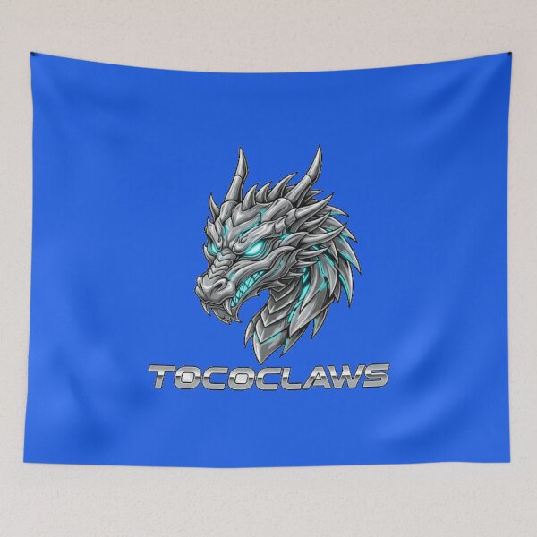 Item preview, TOKOCLAWS Mecha Dragon - Cybernetic Silver & Neon Blue designed and sold by TOCOCLAWS.
