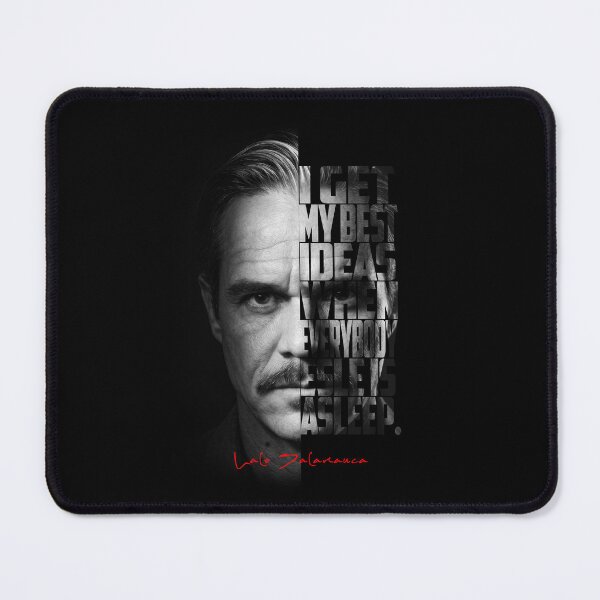 Item preview, Lalo Salamanca Black and White Typography Portrait – Split Face Villain Poster designed and sold by Enea Kelo.
