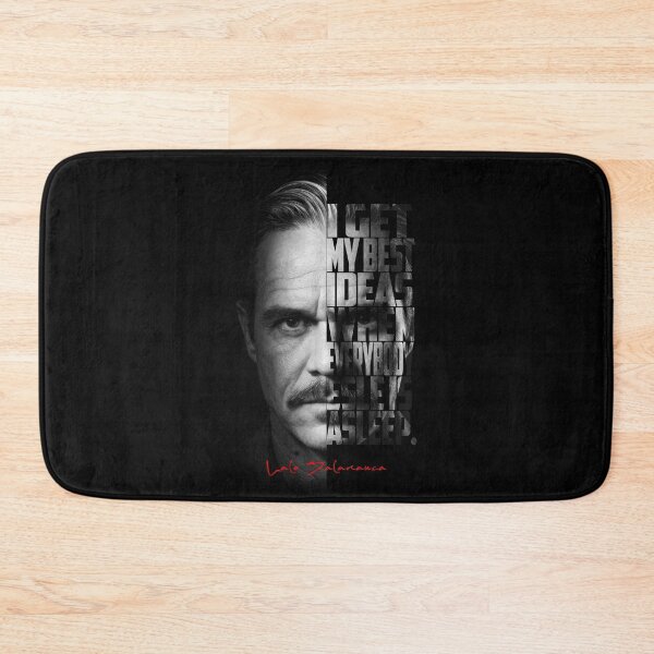 Item preview, Lalo Salamanca Black and White Typography Portrait – Split Face Villain Poster designed and sold by Enea Kelo.