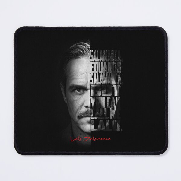 Item preview, Lalo Salamanca Black and White Typography Portrait – Split Face Villain Poster designed and sold by Enea Kelo.