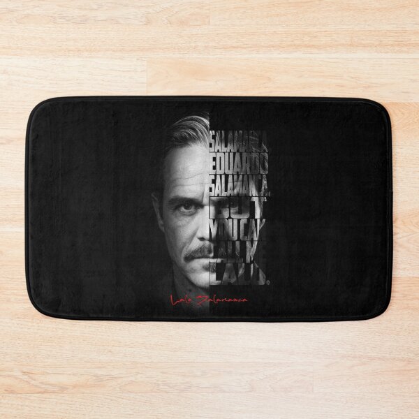 Item preview, Lalo Salamanca Black and White Typography Portrait – Split Face Villain Poster designed and sold by Enea Kelo.