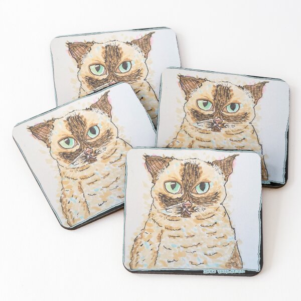 Item preview, Colorful Quirky Cat Portrait designed and sold by JoseloRochaArt.