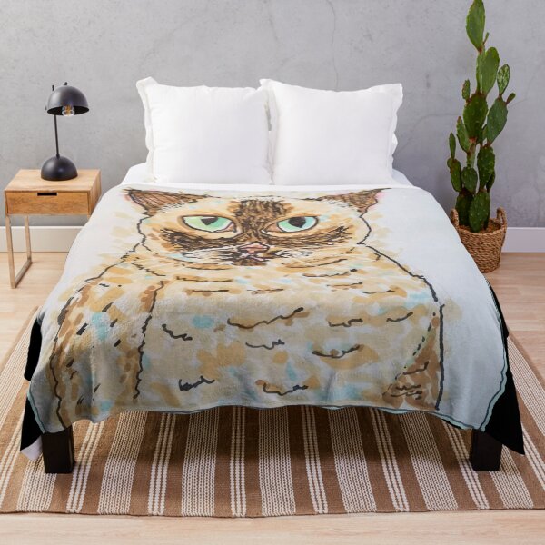 Item preview, Colorful Quirky Cat Portrait designed and sold by JoseloRochaArt.