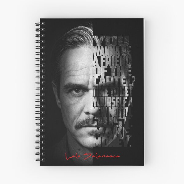 Item preview, Lalo Salamanca Black and White Typography Portrait – Split Face Villain Poster designed and sold by Enea Kelo.