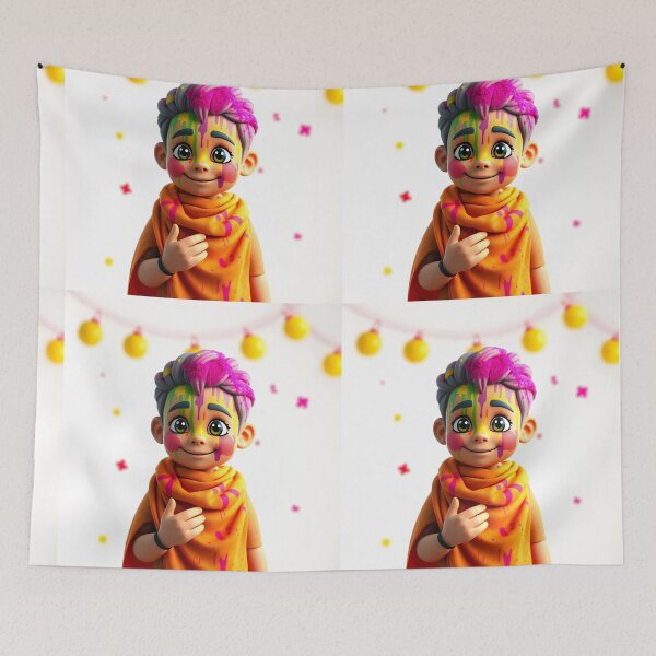 Item preview, Festive Holi Child Sticker designed and sold by Teewave-Ashish.