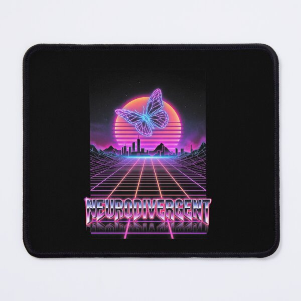 Item preview, Neurodivergent Butterfly Vaporwave City Art designed and sold by Dressed For Duty.