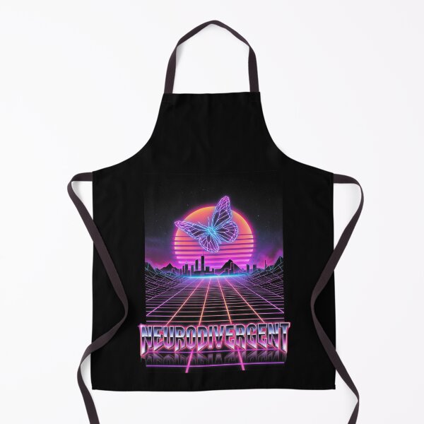 Item preview, Neurodivergent Butterfly Vaporwave City Art designed and sold by Dressed For Duty.