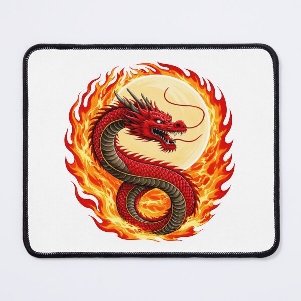 Item preview, Red Fire Dragon Sticker – Chinese Dragon Flame Aesthetic Fantasy Vinyl Sticker designed and sold by RALYSHOP.