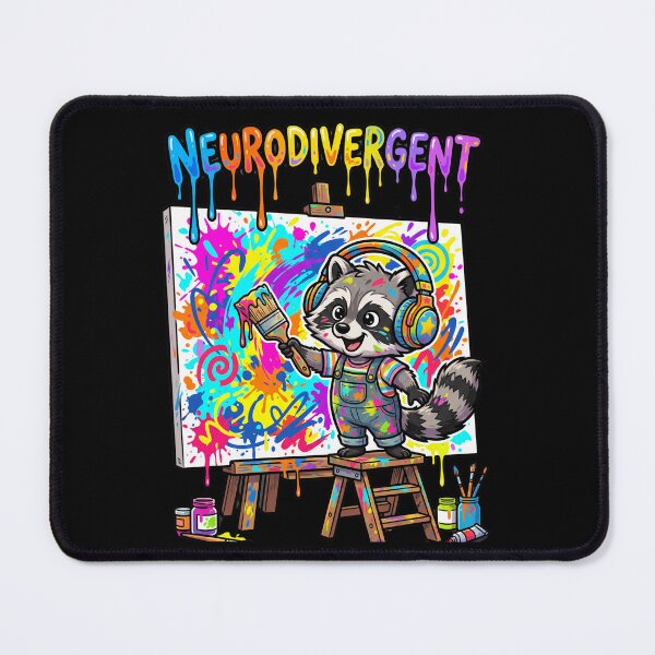 Item preview, Neurodivergent Raccoon Artist Paint Splatter designed and sold by Dressed For  Duty.