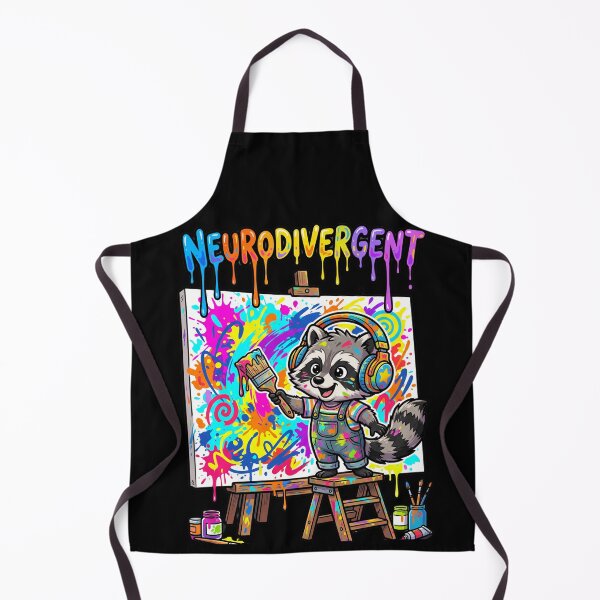 Item preview, Neurodivergent Raccoon Artist Paint Splatter designed and sold by Dressed For Duty.