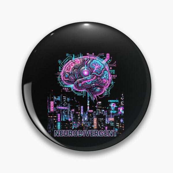 Item preview, Neurodivergent Cybernetic Brain Synthwave Tech designed and sold by Dressed For  Duty.