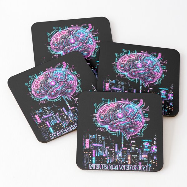 Item preview, Neurodivergent Cybernetic Brain Synthwave Tech designed and sold by Dressed For  Duty.