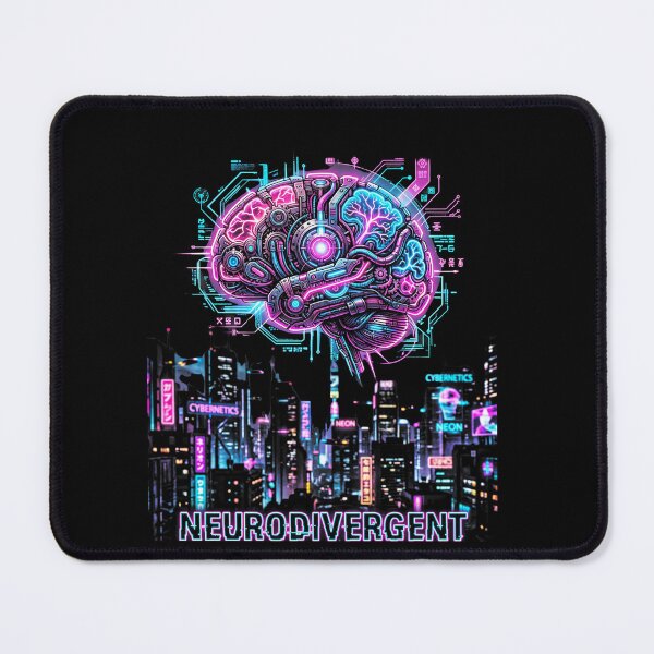 Item preview, Neurodivergent Cybernetic Brain Synthwave Tech designed and sold by Dressed For Duty.