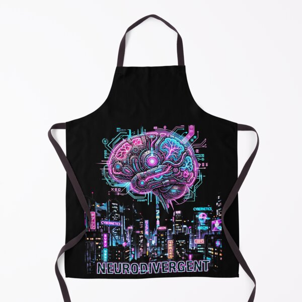 Item preview, Neurodivergent Cybernetic Brain Synthwave Tech designed and sold by Dressed For Duty.