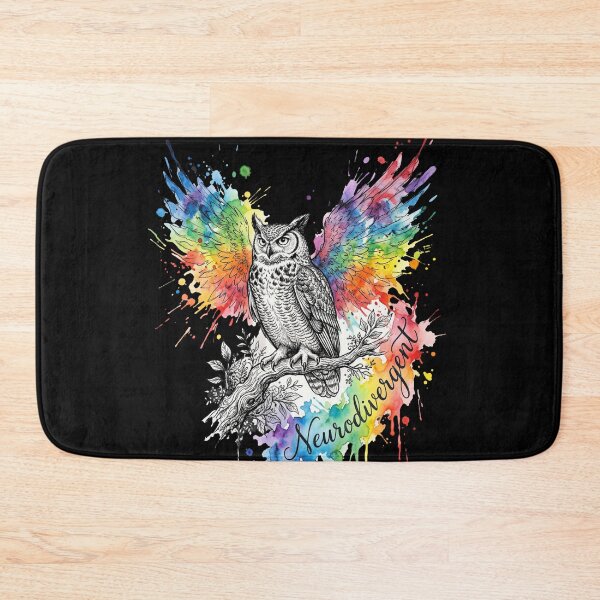 Item preview, Neurodivergent Owl Watercolor Splash Art designed and sold by Dressed For  Duty.