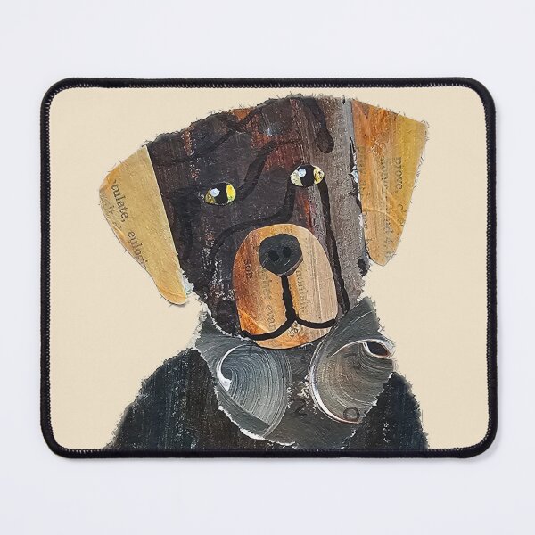 Item preview, Scout, a collaged brown dog designed and sold by RachelHayesArt.