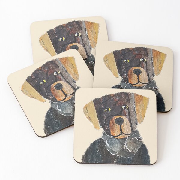 Item preview, Scout, a collaged brown dog designed and sold by RachelHayesArt.