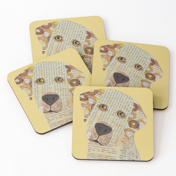 Item preview, Scrappy, a golden labrador dog collage designed and sold by RachelHayesArt.