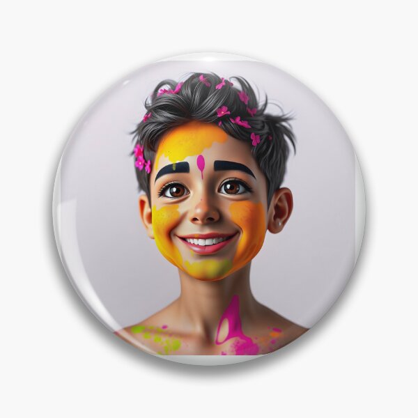 Item preview, Smiling Holi Portrait Sticker   designed and sold by Teewave-Ashish.