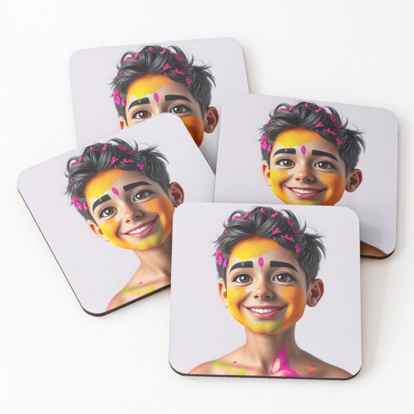 Item preview, Smiling Holi Portrait Sticker   designed and sold by Teewave-Ashish.