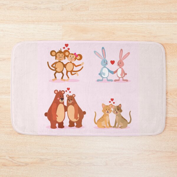 Item preview,  Sweet Animal Couples Love Collection - Cute Monkeys, Bunnies, Bears & Cats Illustration designed and sold by Yasmine Mohammed.