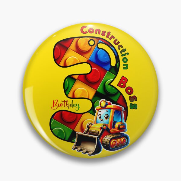Item preview, Construction Birthday Age 3 – Cute Bulldozer Toddler Party Design designed and sold by Doodle-Bloom.