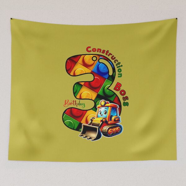 Item preview, Construction Birthday Age 3 – Cute Bulldozer Toddler Party Design designed and sold by Doodle-Bloom.