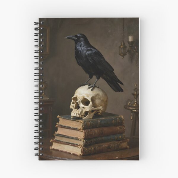 Item preview, Dark Academia Raven and Skull on Vintage Books designed and sold by Zentavix.