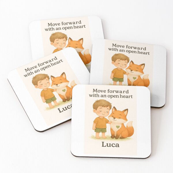 Item preview, Personalized Woodland Nursery Wall Art – Luca Fox Illustration, Kids Name Poster, Emotional Storybook Kids Decor designed and sold by LoveNurseries.