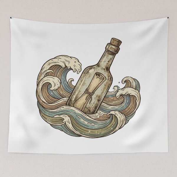 Item preview, Message in a Bottle – Ocean Travel Story Design designed and sold by pictranoosa.
