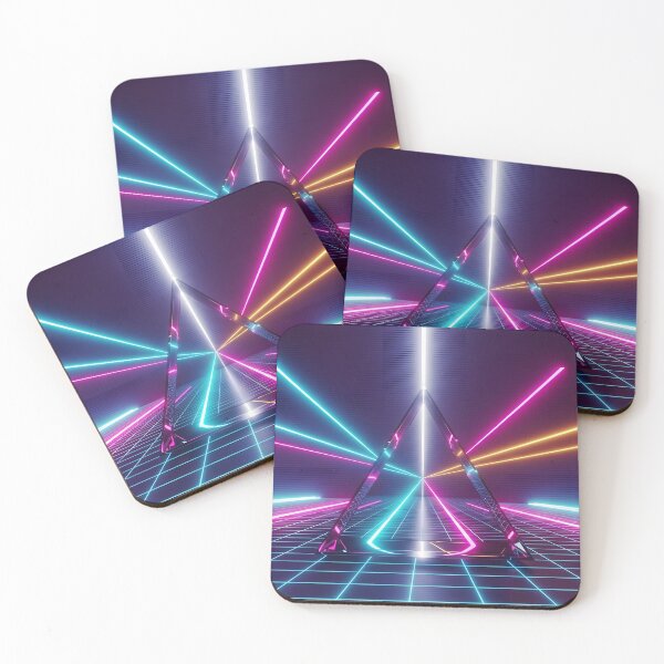 Item preview, Neon Laser Beam Pyramid - Abstract Darkwave Reflection designed and sold by powersunlight.