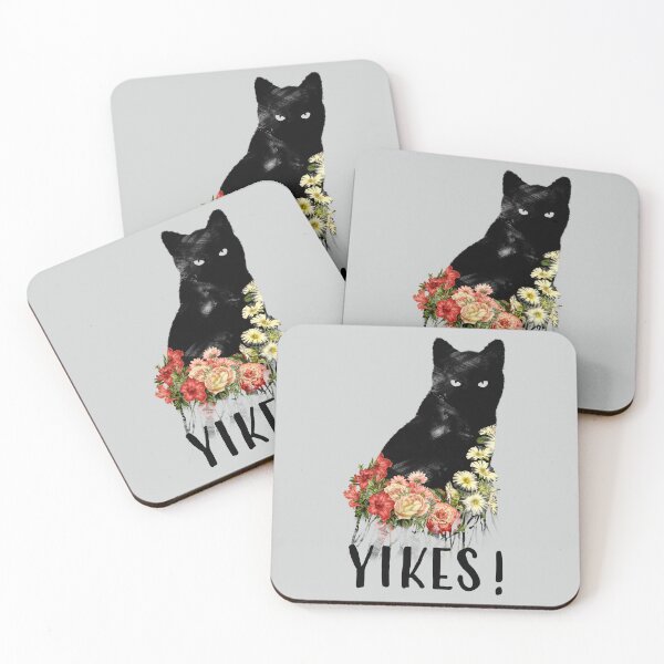 Item preview, YIKES! Black Cat Vintage Flower by Tobe Fonseca designed and sold by Tobe Fonseca®.