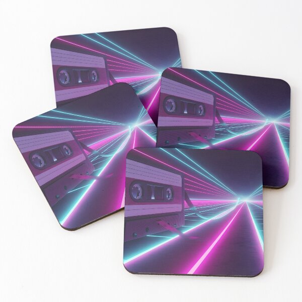 Item preview, Neon Cassette Tape Road - 80s Synthwave Music Art designed and sold by powersunlight.