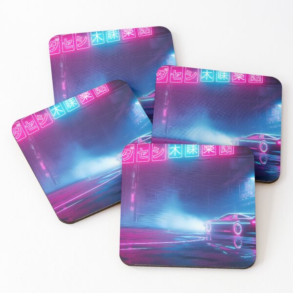 Item preview, Neon Rain Cyberpunk City Street with Retro Sports Car designed and sold by powersunlight.