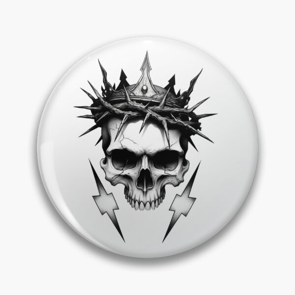 Item preview, Crown of Thorns Skull - Electric Lightning Gothic Art designed and sold by j0mj0ma.