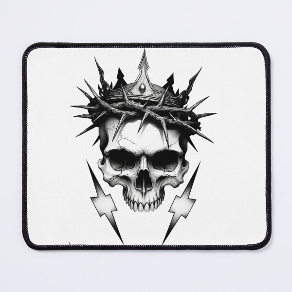 Item preview, Crown of Thorns Skull - Electric Lightning Gothic Art designed and sold by j0mj0ma.