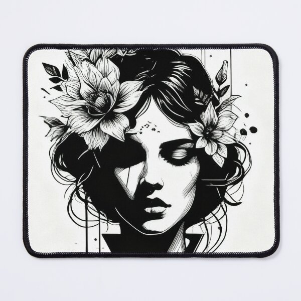 Item preview, Woman's face with flowers designed and sold by SlaoVance.