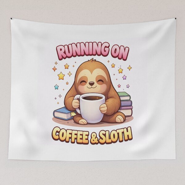 Item preview, running on coffee & sloth designed and sold by ZenPaws.