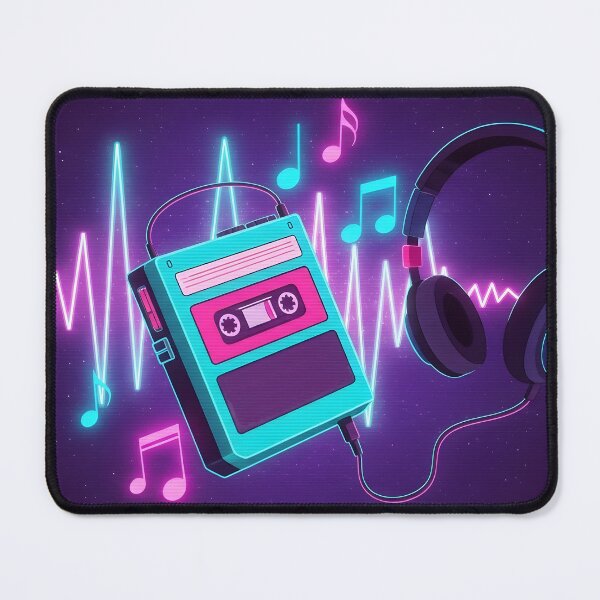 Item preview, Neon Nostalgia - 80s Walkman & Headphones Synthwave Art designed and sold by powersunlight.