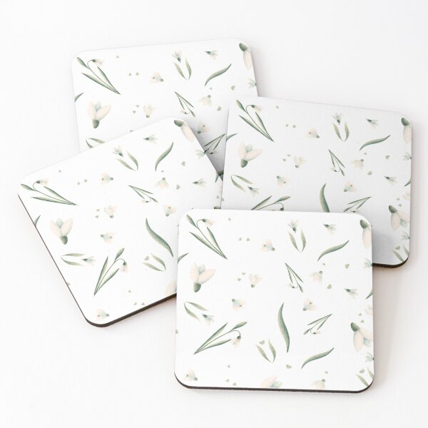 Item preview, A pattern of snowdrops designed and sold by Leila Nabih Designs.