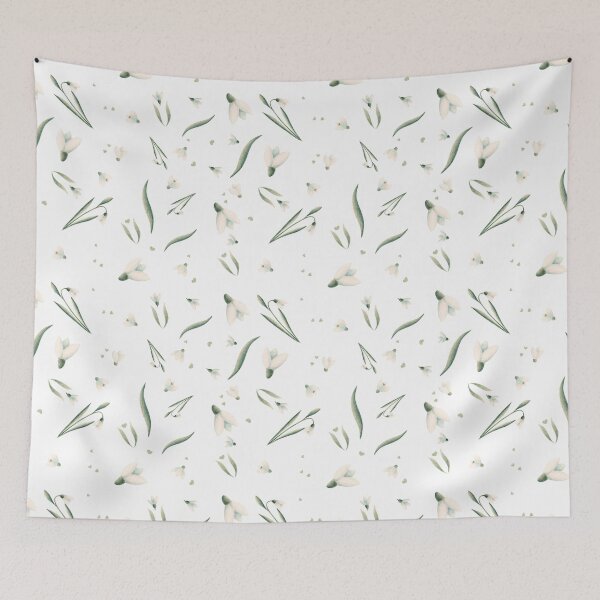 Item preview, A pattern of snowdrops designed and sold by Leila Nabih Designs.
